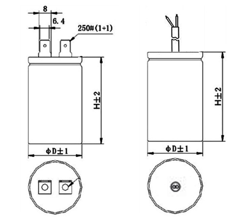 CD60 Motor start capacitor aluminum Can blue color