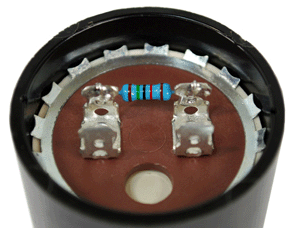 Motor start capacitor resistor