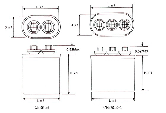 Oval metal can Single and dual type Air conditioner capacitor