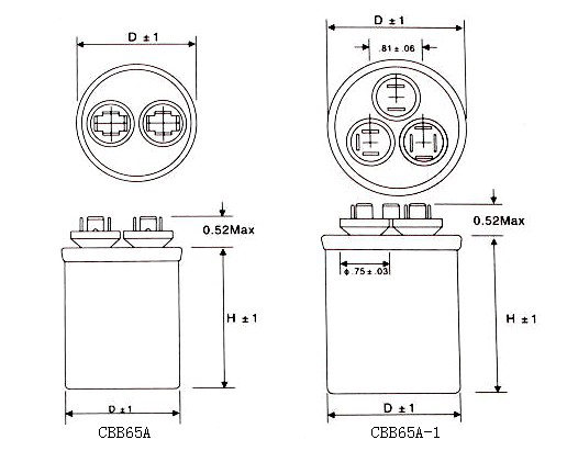 Round metal can Single and dual type Air conditioner capacitor