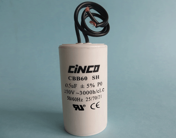 0.5mF 250V CBB60B flexible cable AC Motor Run Capacitor