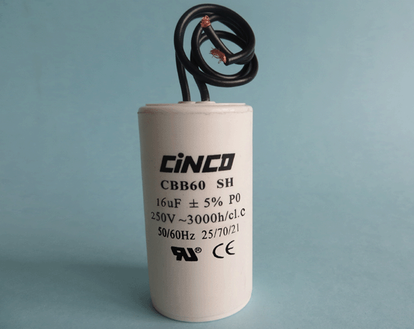 16mF 250V CBB60B flexible cable AC Motor Run Capacitor