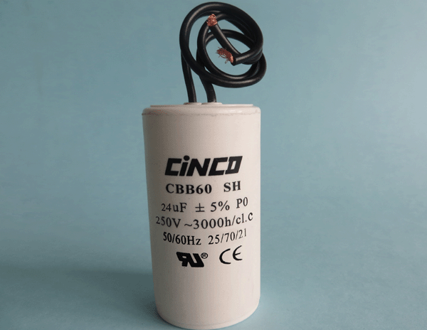 24mF 250V CBB60B flexible cable AC Motor Run Capacitor