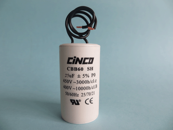 25mF 400V 450VAC CBB60B wire Motor Run Capacitors