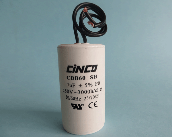 7mF 250V CBB60B flexible cable AC Motor Run Capacitor