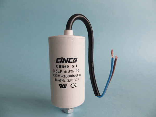 0.5mfd 250V CBB60C Bipolar Cable Motor Run Capacitor