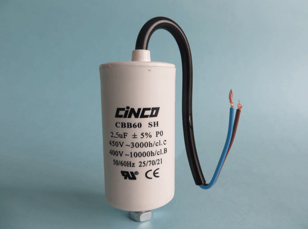 2.5mfd 400V 450V AC CBB60C Bipolar Cable Motor Run Capacitor