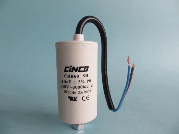 40mfd 250V CBB60C Bipolar Cable Motor Run Capacitor