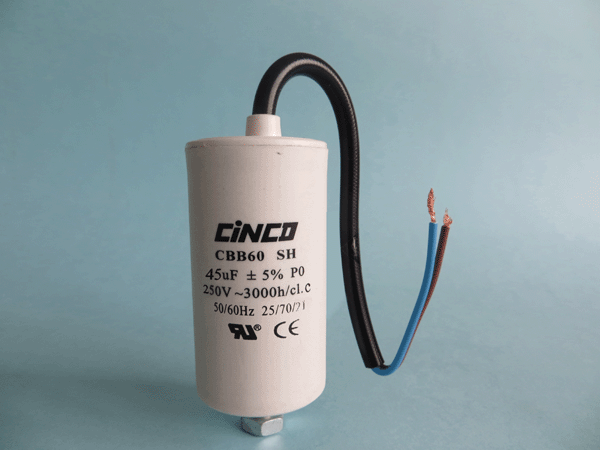 45mfd 250V CBB60C Bipolar Cable Motor Run Capacitor