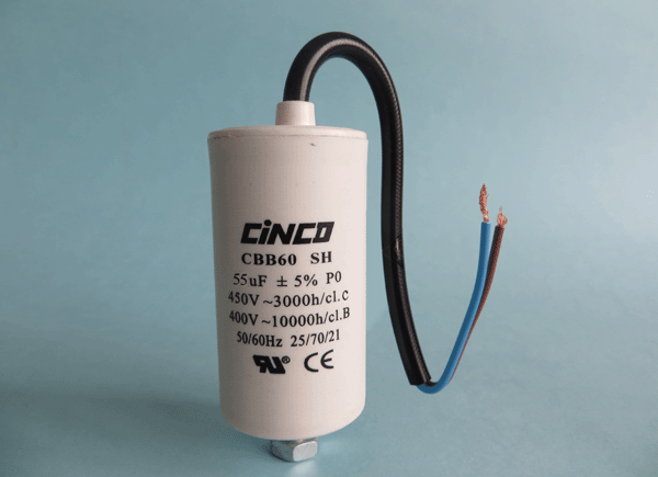 55mfd 400V 450V AC CBB60C Bipolar Cable Motor Run Capacitor