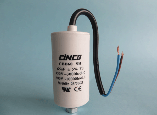 65mfd 400V 450V AC CBB60C Bipolar Cable Motor Run Capacitor